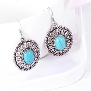 New Pretty Retro Dangle Turquoise Earrings